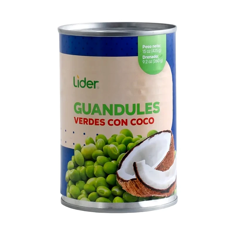 Líder Guandules Verdes con Coco 425 g (15 oz)
