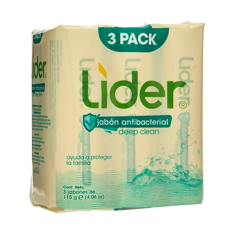 Líder Jabón Antibacterial Limpieza Profunda, paquete de 3