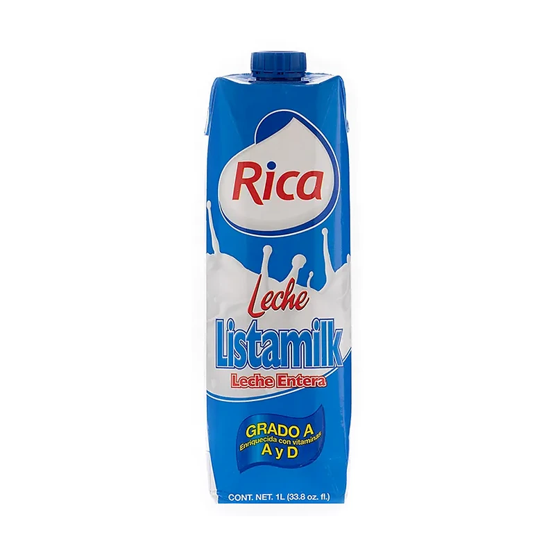 Rica Listamilk Leche Entera UHT Grado A, 1 L (33.8 fl oz)